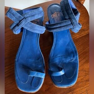 Charlotte Stone Royal Blue Suede Sandals